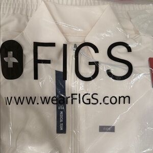 FIGS Team USA White Zip-Up Medical Jacket